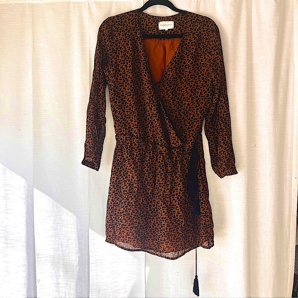 🇫🇷 SUD EXPRESS Leopard Print Wrap Dress Size M